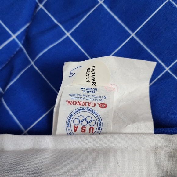 OLYMPIC x CANNON x VINTAGE Bed Quilt Blanket bright NWOT 62in x 92in (twin) - Picture 4 of 4